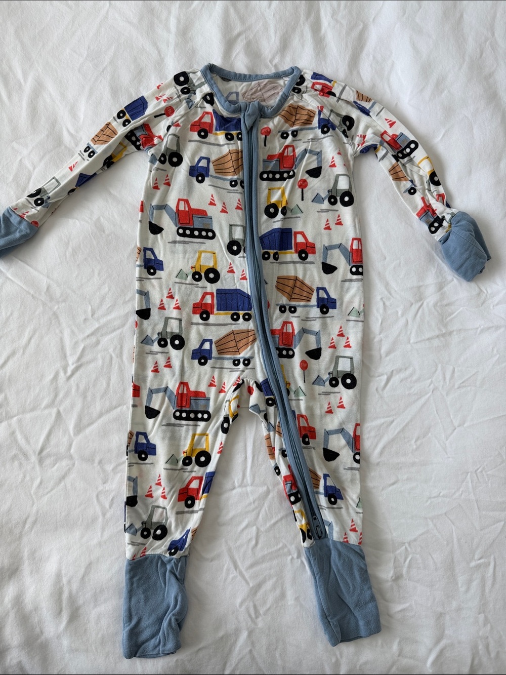 Little Sleepies Construction Print One-Piece Sleeper Zipper Pajamas
